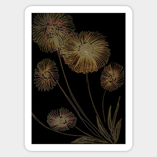 GERBERAS ON BLACK Sticker